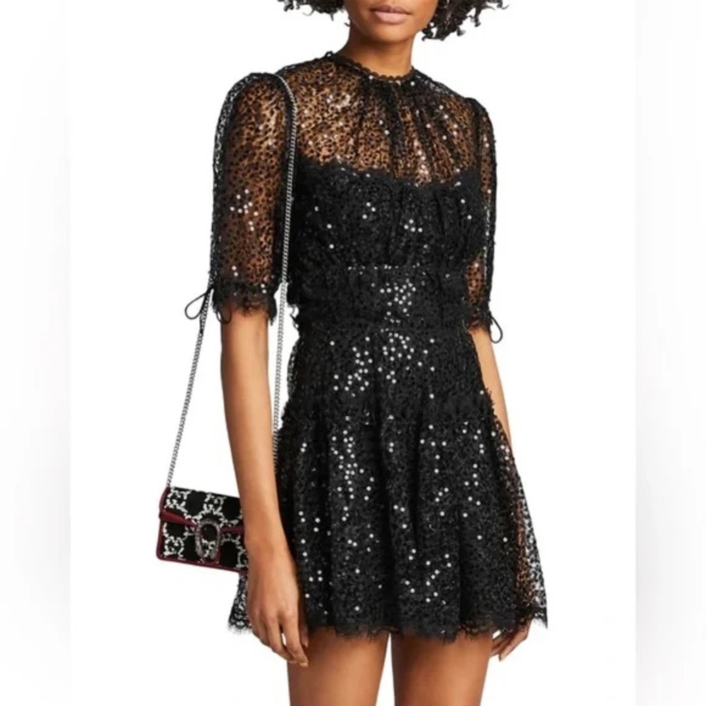 Jonathan Simkhai Sequin & Lace Mini Dress Size 4